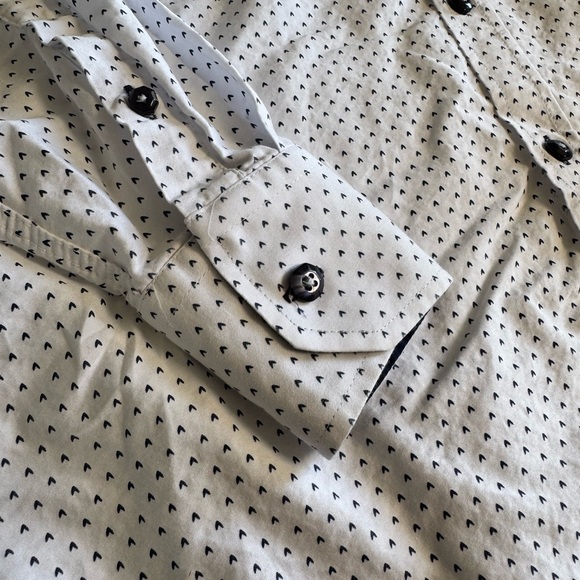 White and Blue Casual Button Down Shirt 100% Cotton fashionable designer - Picture 4 of 8